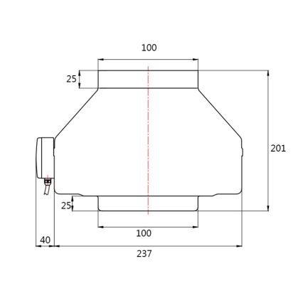 Dalap 8128 - Radialinis kanalinis ventiliatorius TURBINE M 100 60W/230V