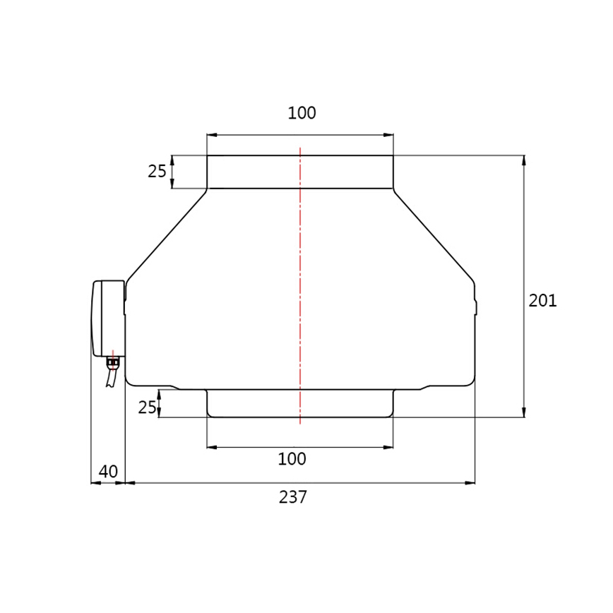 Dalap 8128 - Radialinis kanalinis ventiliatorius TURBINE M 100 60W/230V