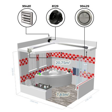 Dalap 8129 - Radialinis kanalinis ventiliatorius TURBINE M 125 62W/230V