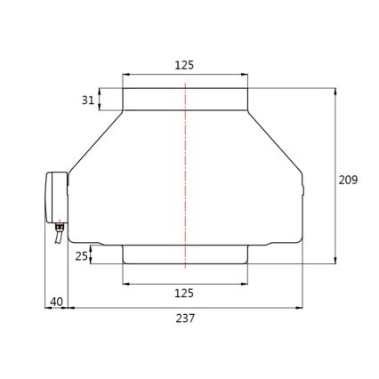 Dalap 8129 - Radialinis kanalinis ventiliatorius TURBINE M 125 62W/230V