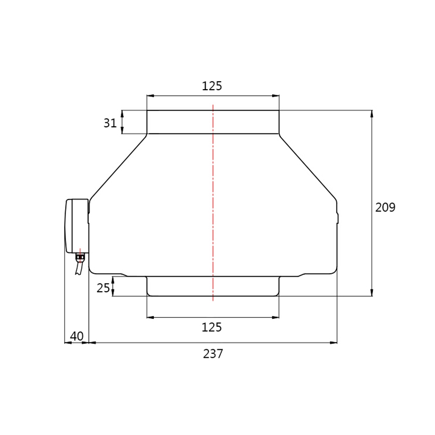 Dalap 8129 - Radialinis kanalinis ventiliatorius TURBINE M 125 62W/230V