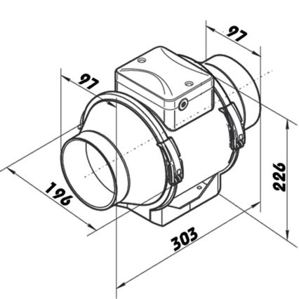 Dalap 8199 - Ašinis ventiliatorius AP PROFI 100 25W/230V
