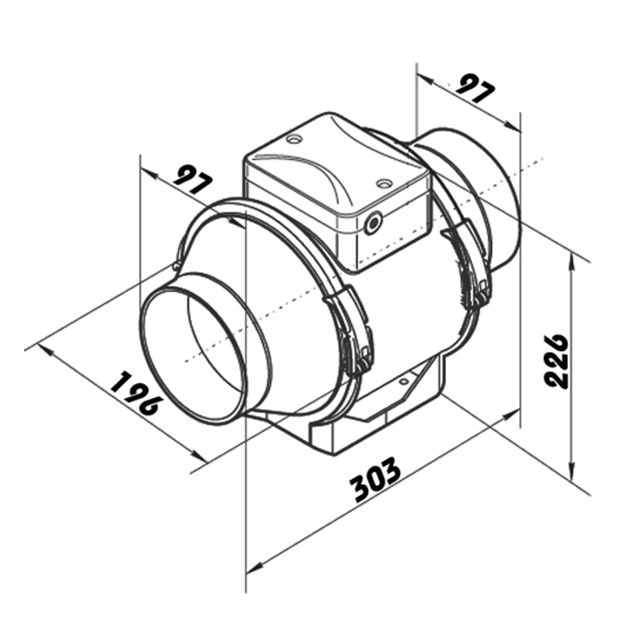 Dalap 8199 - Ašinis ventiliatorius AP PROFI 100 25W/230V