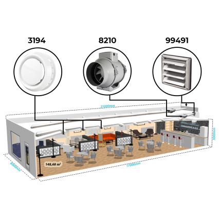 Dalap 8210 - Ašinis ventiliatorius AP PROFI 150 50W/230V