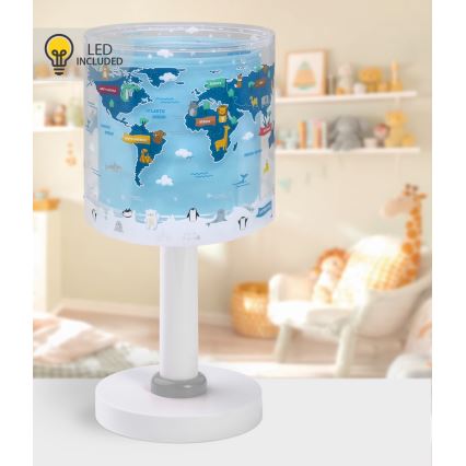 Dalber 40671 - LED vaikiška naktinė lempa WORLD 1xG4/4W/230V mėlyna