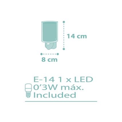 Dalber 41005H – LED lizdo lempa DOTS 1xE14/0,3W/230V