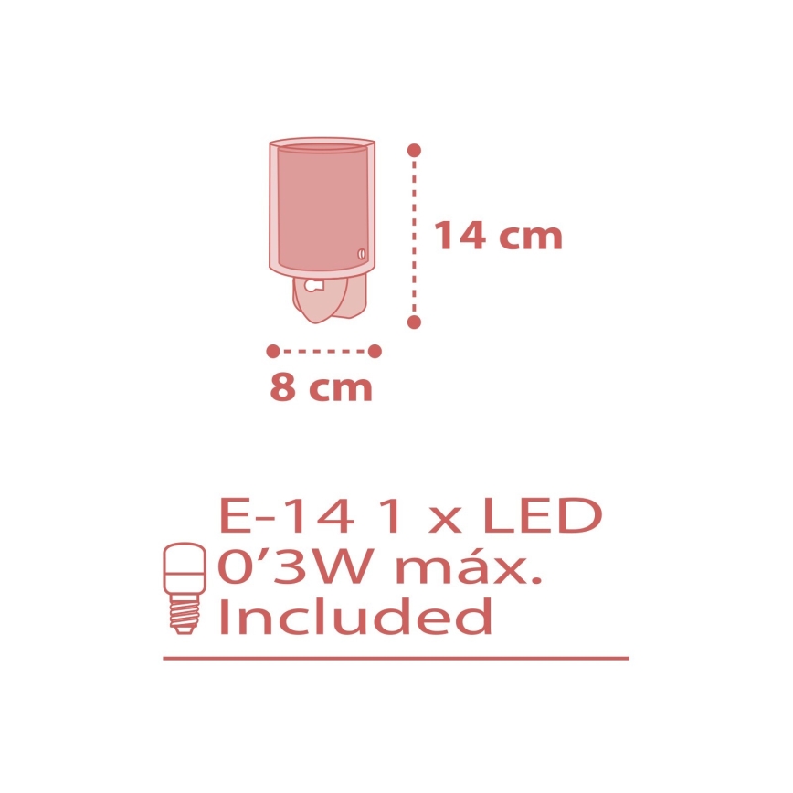 Dalber 41005S - LED lizdo lempa DOTS LED / 0,3W / 230V