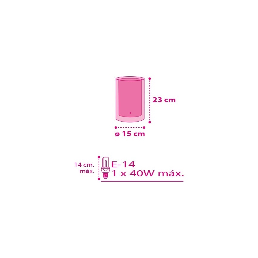 Dalber 41181 - Stalo šviestuvas CUORE 1xE14/40W/230V
