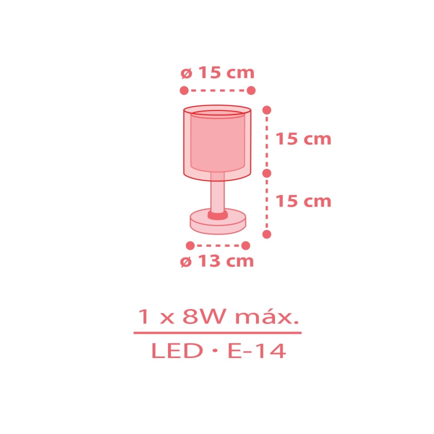 Dalber 41191 - Vaikiška lempa RAINBOW 1xE14/8W/230V spalvinga