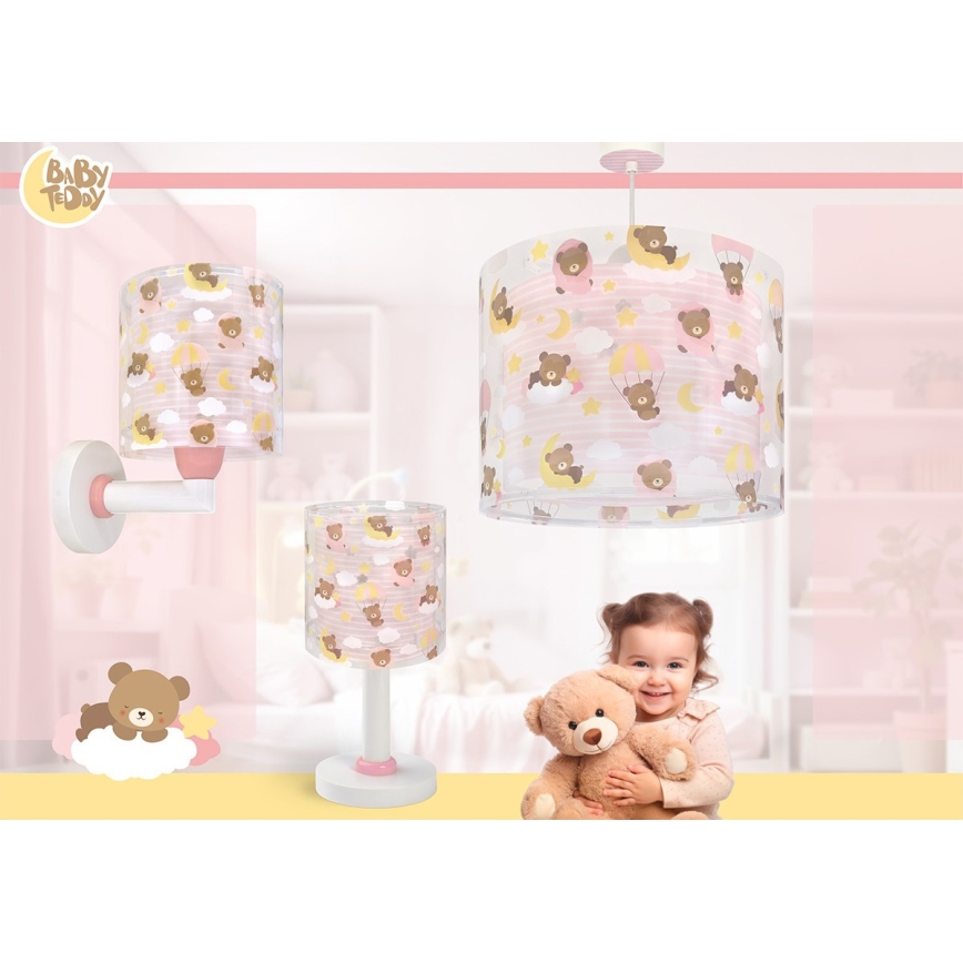 Dalber 41572S - Vaikiškas pakabinamas šviestuvas BABY TEDDY 1xE27/15W/230V rožinis