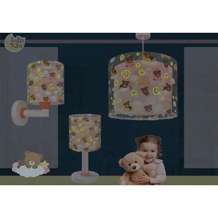 Dalber 41572S - Vaikiškas pakabinamas šviestuvas BABY TEDDY 1xE27/15W/230V rožinis