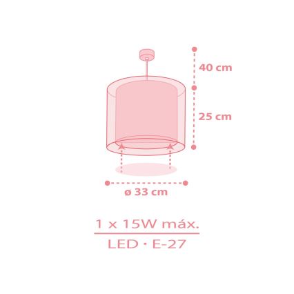 Dalber 41572S - Vaikiškas pakabinamas šviestuvas BABY TEDDY 1xE27/15W/230V rožinis