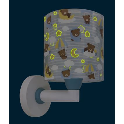 Dalber 41579T - Vaikiška sieninė lempa BABY TEDDY 1xE27/15W/230V mėlyna