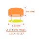 Dalber 41756 - Vaikiškas lubinis šviestuvas TENNIS 2xE27/15W/230V