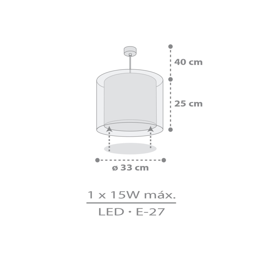 Dalber 41762E - Vaikiškas šviestuvas KAWAII FRIENDS 1xE27/15W/230V pilka