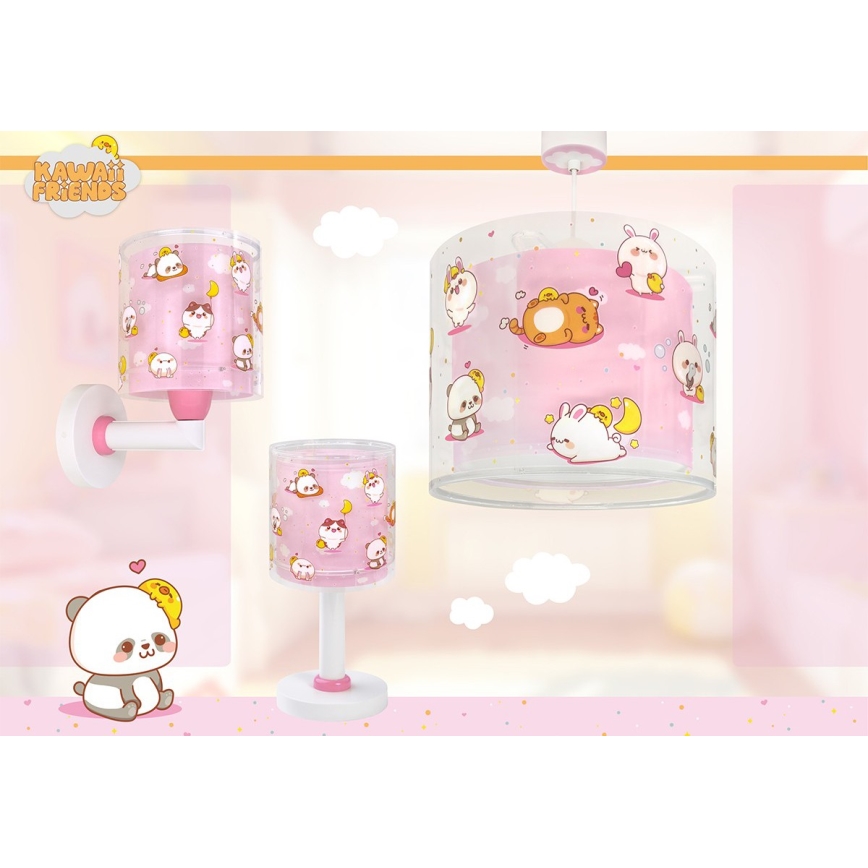 Dalber 41762S - Vaikiška liustra KAWAII FRIENDS 1xE27/15W/230V rožinė