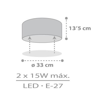 Dalber 42006E - Vaikiškas lubinis šviestuvas COLOR LIGHT 2xE27/15W/230V balta
