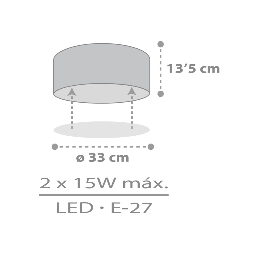 Dalber 42006E - Vaikiškas lubinis šviestuvas COLOR LIGHT 2xE27/15W/230V balta