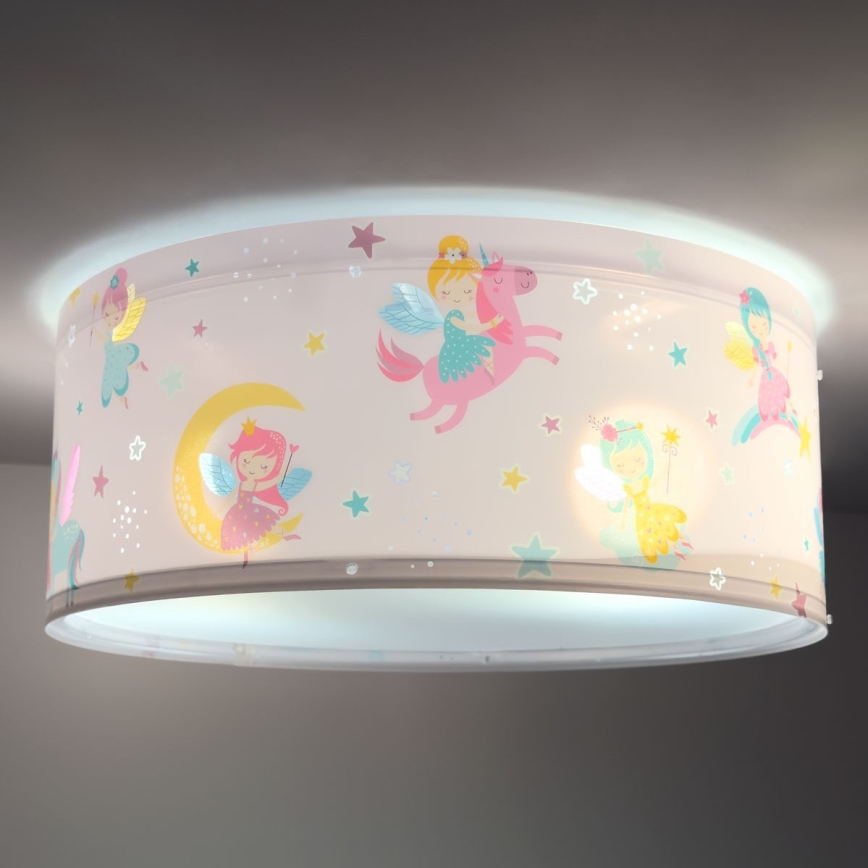 Dalber 42496 - Vaikiškas lubinis šviestuvas FAIRY DREAMS 2xE27/15W/230V