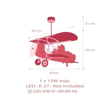 Dalber 54572 - Vaikiškas sietynas LITTLE TEDDY 1xE27/15W/230V