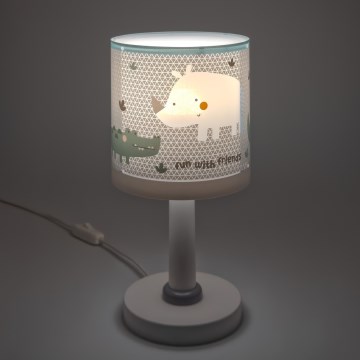 Dalber 60621N - LED vaikiška naktinė lempa RHINO&CROCO 1xG4/4W/230V, pilka