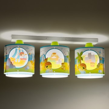 Dalber 60653 - Vaikiškas lubinis šviestuvas PIRATAS ISLAND 3xE27/15W/230V
