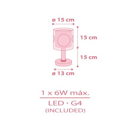 Dalber 60911 - LED vaikiška lempelė PRINCESS DANCE 1xG4/4W/230V rožinė