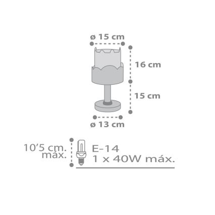 Dalber 61151H - Vaikiška lempa BUNNY 1xE14/40W/230V žalia