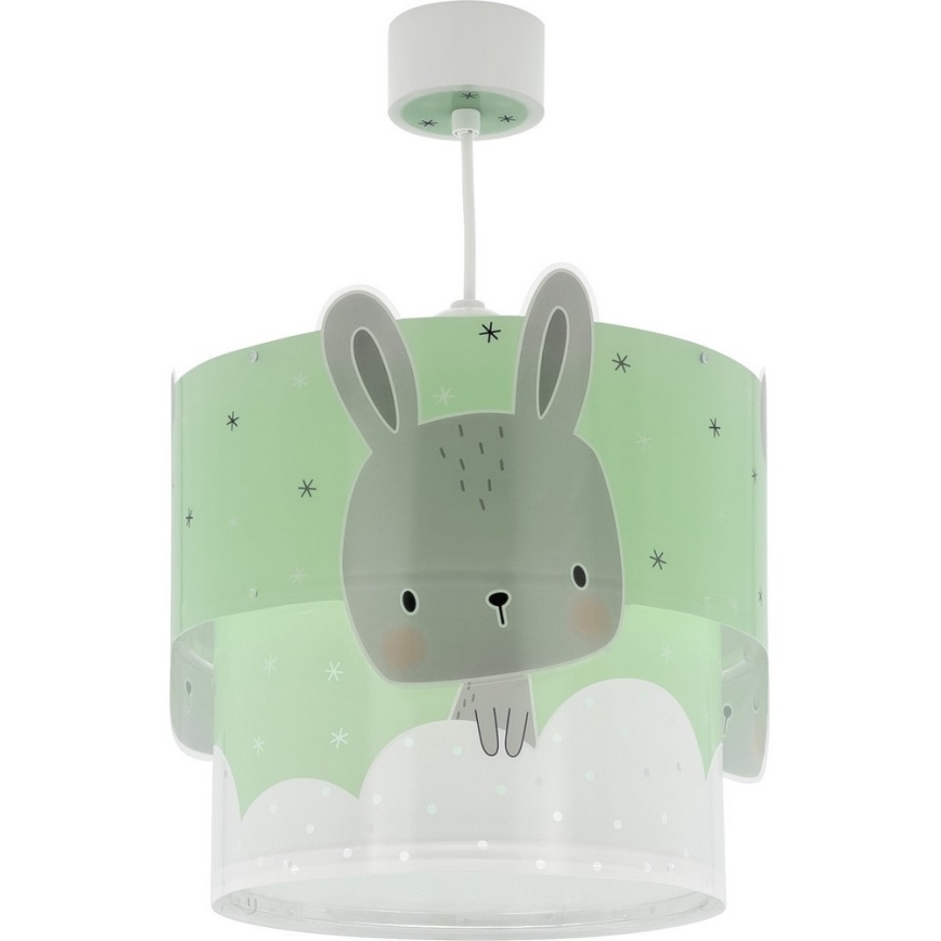 Dalber 61152H - Vaikiškas sietynas BUNNY 1xE27/60W/230V žalias