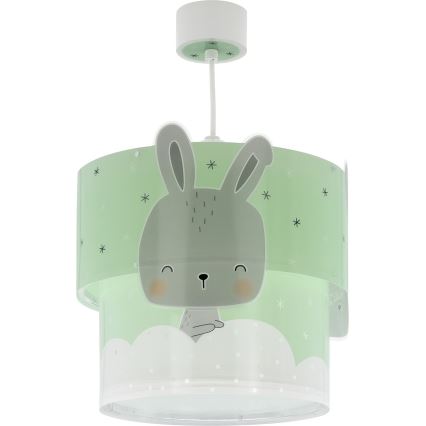 Dalber 61152H - Vaikiškas sietynas BUNNY 1xE27/60W/230V žalias