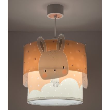 Dalber 61152S - Vaikiškas sietynas BUNNY 1xE27/60W/230V oranžinė