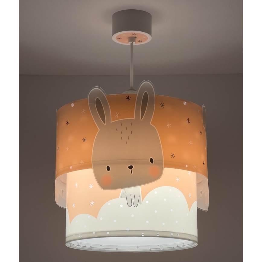 Dalber 61152S - Vaikiškas sietynas BUNNY 1xE27/60W/230V oranžinė