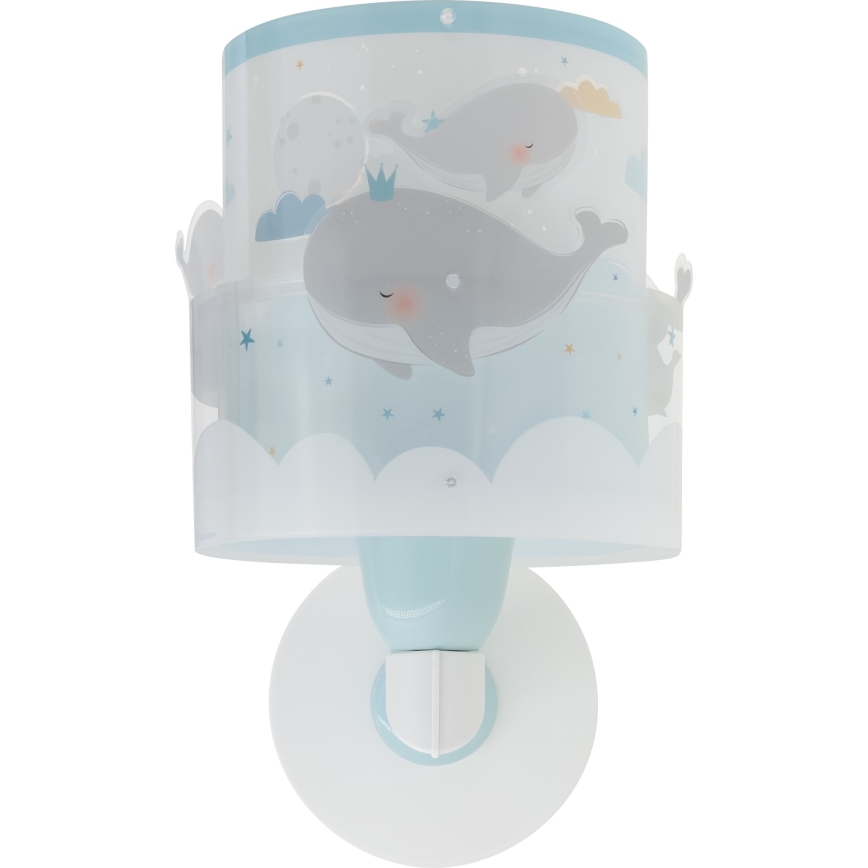 Dalber 61179T - Vaikiškas sieninis šviestuvas WHALE DREAMS 1xE27/15W/230V mėlyna