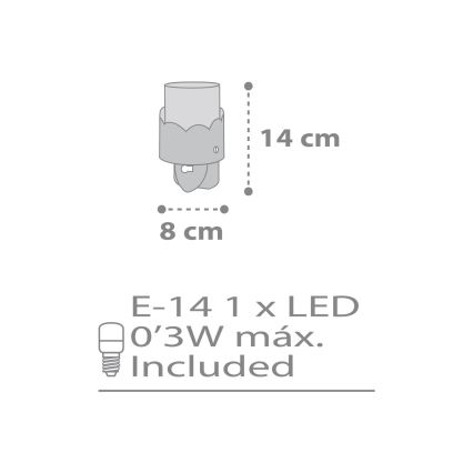 Dalber 61235E - LED lizdo lempa MOON 1xE14/0,3W/230V
