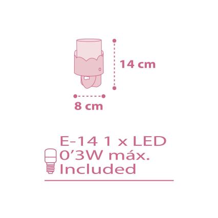 Dalber 61235S - LED lizdo lempa MOON LED / 0,3W / 230V