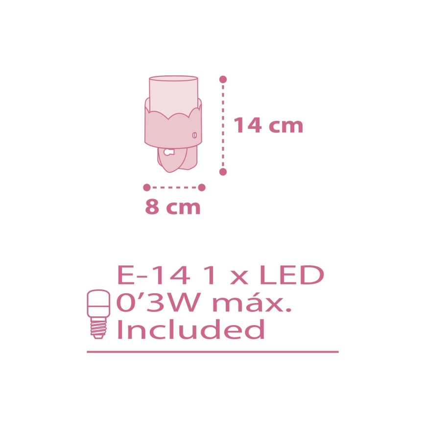 Dalber 61235S - LED lizdo lempa MOON LED / 0,3W / 230V