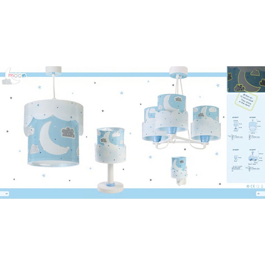 Dalber 61235T - LED Kištukinis lizdas lempa MOON 1xE14/0,3W/230V