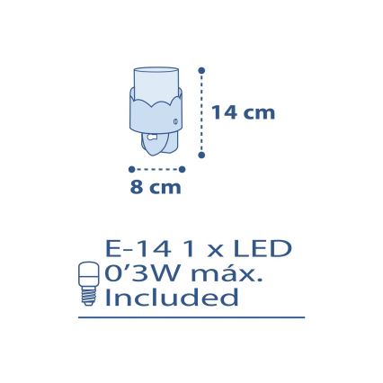 Dalber 61235T – LED Lizdo lempa MOON 1xE14/0,3W/230V