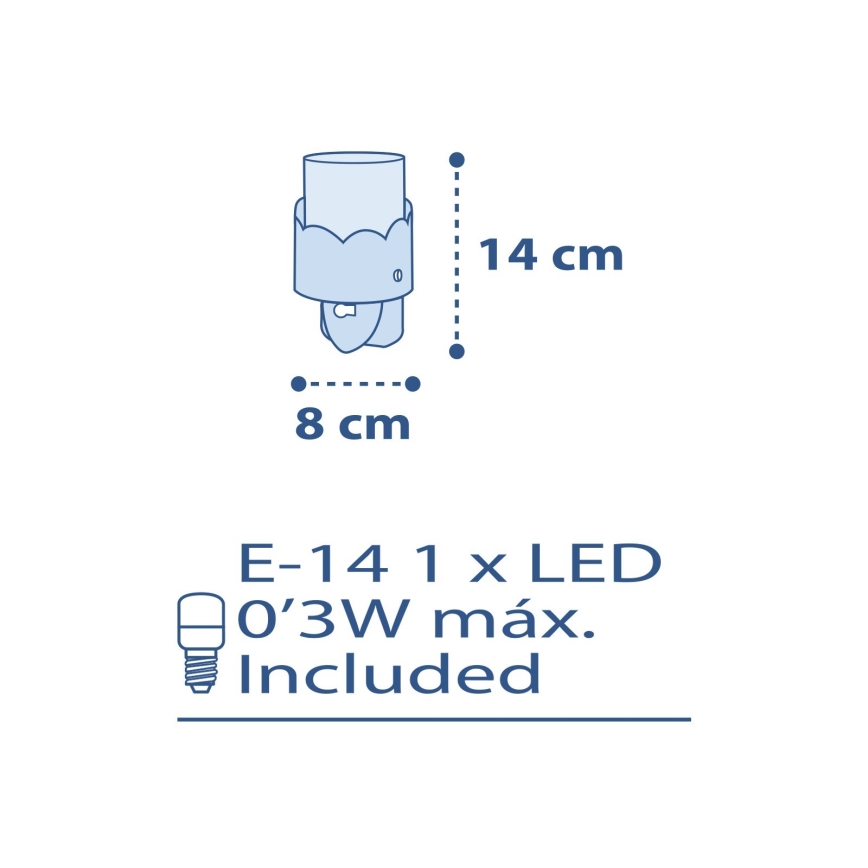 Dalber 61235T – LED Lizdo lempa MOON 1xE14/0,3W/230V