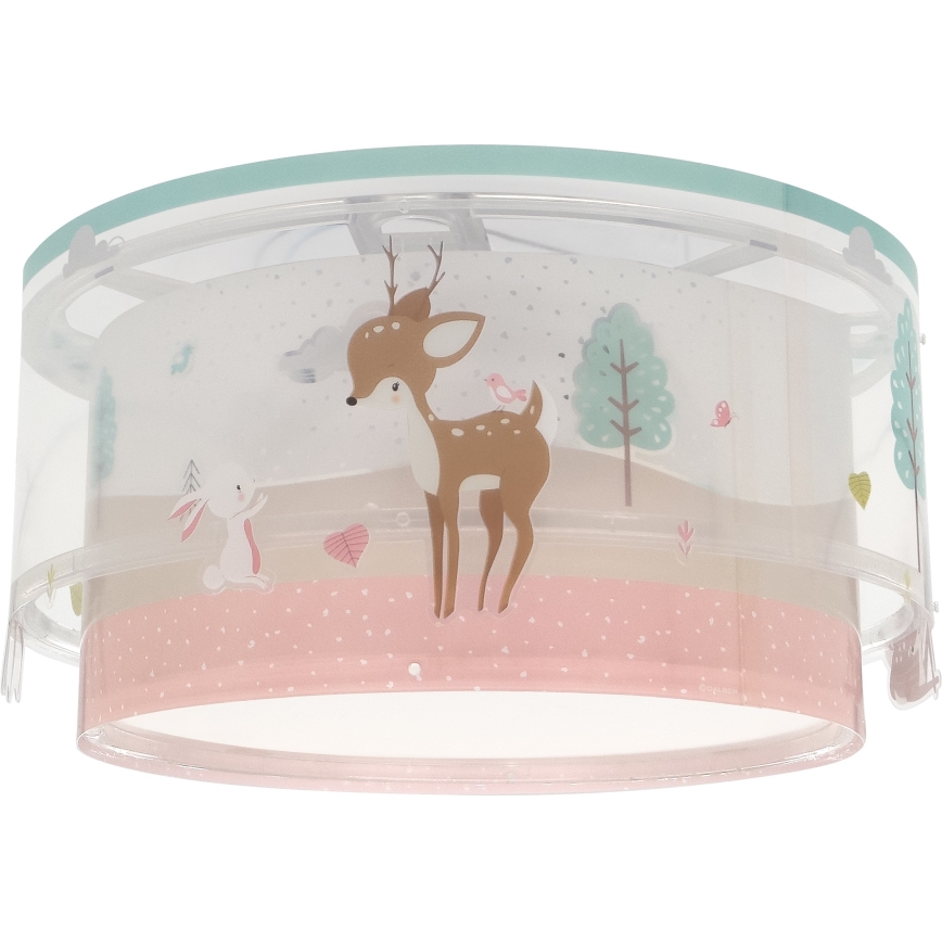 Dalber 61276 - Vaikiškas lubinis šviestuvas LOVING DEER 2xE27/15W/230V