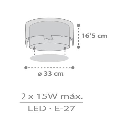 Dalber 61276 - Vaikiškas lubinis šviestuvas LOVING DEER 2xE27/15W/230V