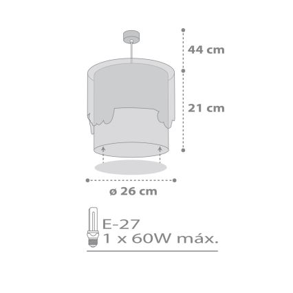 Dalber 61682 - Vaikiškas sietynas BABY TRAVEL 1xE27/60W/230V