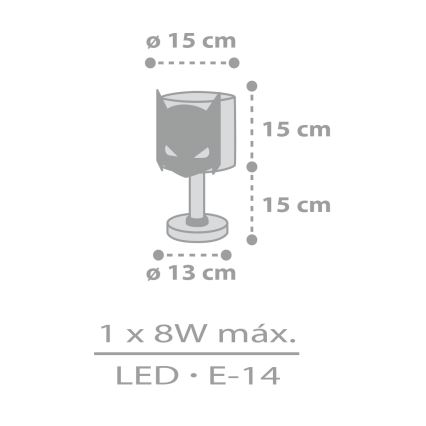 Dalber 61801 - Vaikiškas šviestuvas DARK HERO 1xE14/8W/230V