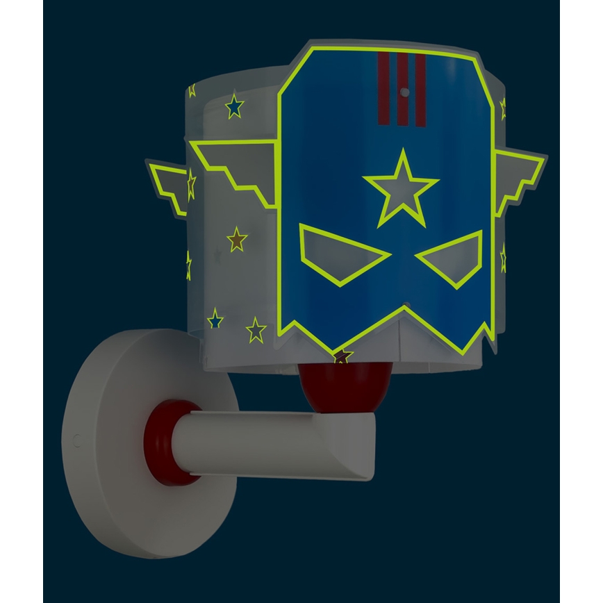 Dalber 61819 - Vaikiškas sieninis šviestuvas BLUE HERO 1xE27/15W/230V