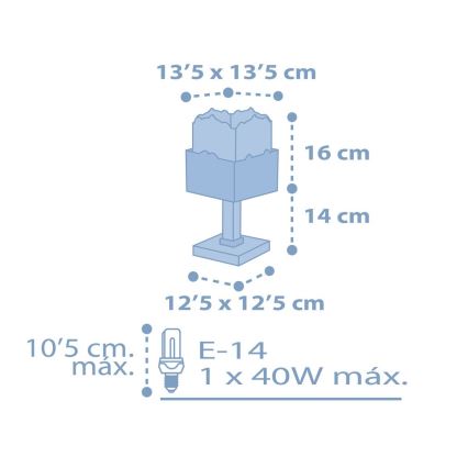 Dalber 63161T - Vaikiška lempa PANDA 1xE14/40W/230V mėlyna