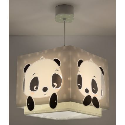Dalber 63162H - Vaikiškas sietynas PANDA 1xE27/60W/230V žalias