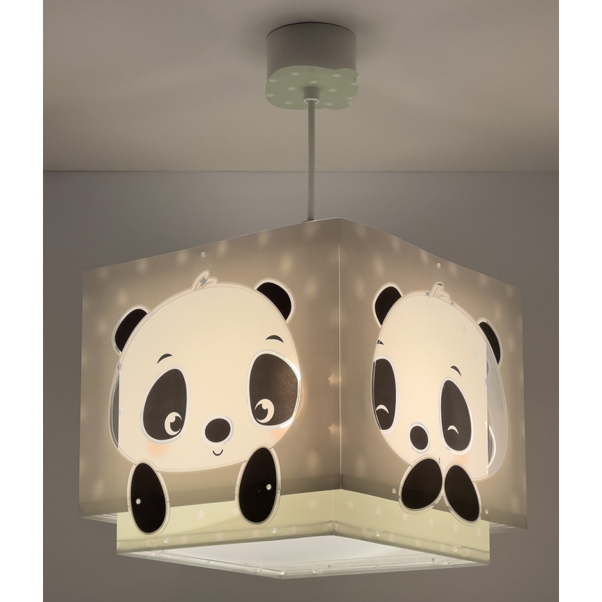 Dalber 63162H - Vaikiškas sietynas PANDA 1xE27/60W/230V žalias