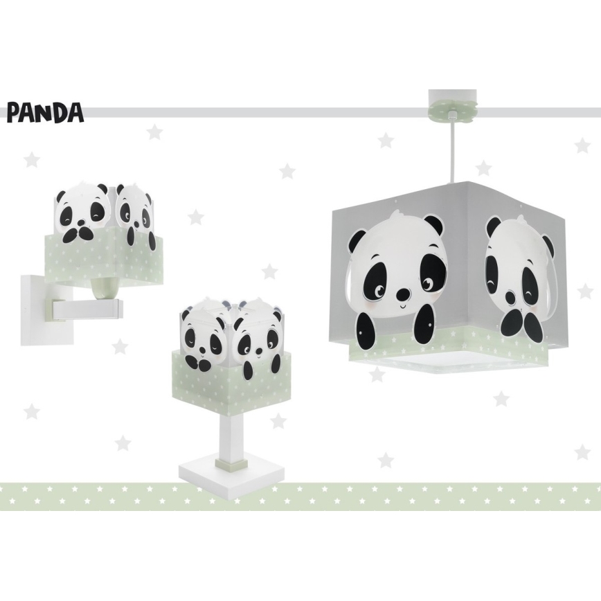 Dalber 63162H - Vaikiškas sietynas PANDA 1xE27/60W/230V žalias