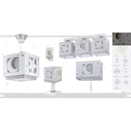 Dalber 63232E - Vaikiškas sietynas MOON LIGHT 1xE27/60W/230V