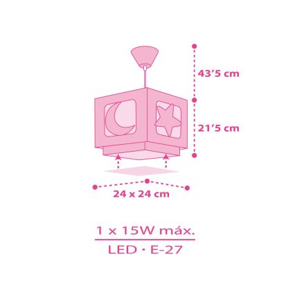 Dalber 63232S - Vaikiškas sietynas ant grandinės MOON LIGHT 1xE27/60W/230V